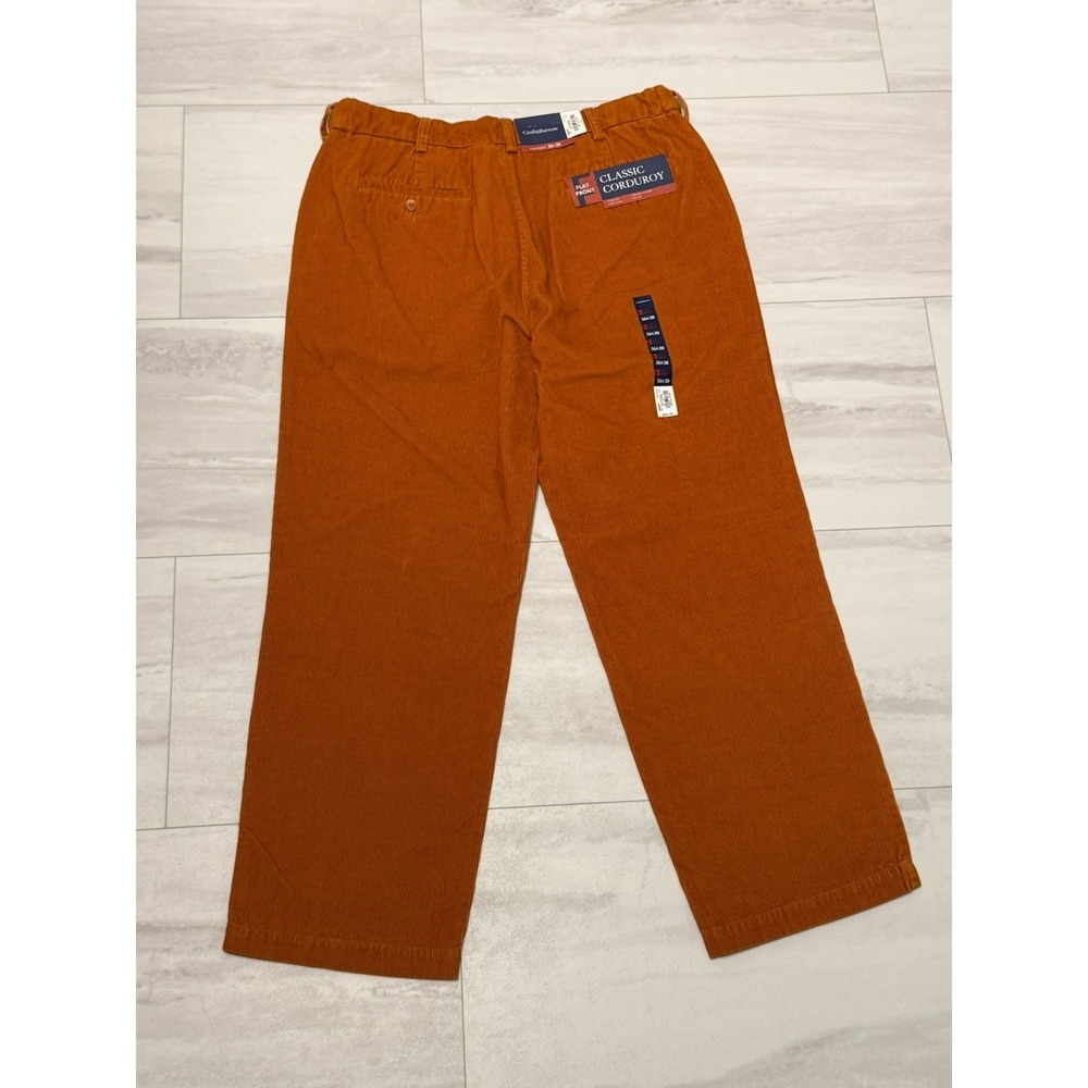 Croft & Barrow Classic Fit Corduroy Pants Stretch Waist Band Rust 386wx49L NWT - Picture 3 of 10